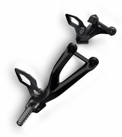 Platines repose-pieds passager noir Pani V2